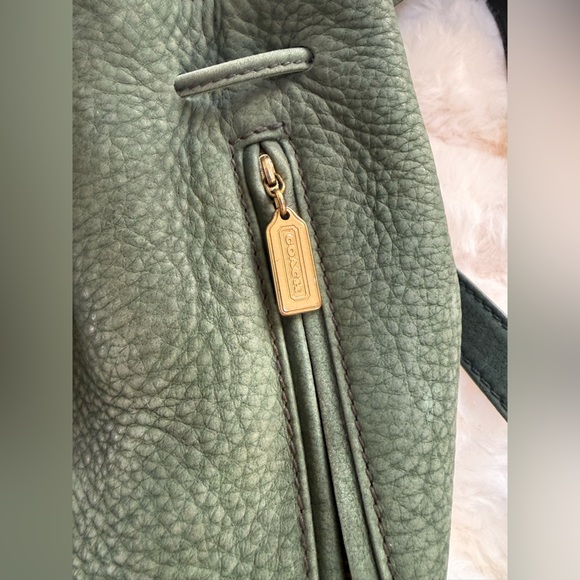 Vintage 90s Coach Sonoma Backpack in Green Suede Leather - Picture 3 of 6